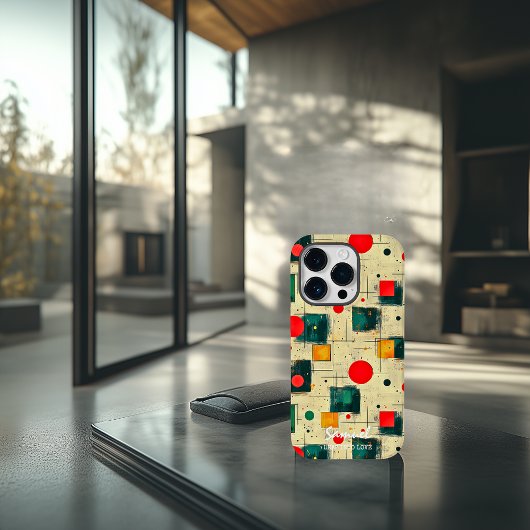 抽象芸術幾何学的デザインと名前をカスタムする Case-Mate iPhoneケース