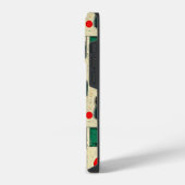 抽象芸術幾何学的デザインと名前をカスタムする iPhoneケース (左側面)