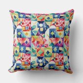 抽象芸術幾何学的デジタルパターン17 – スローPIlow クッション (正面)