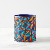 抽象芸術幾何学的デジタルパターン18 – コーヒーマグ マグカップ (中央)