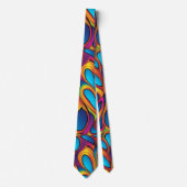 抽象芸術幾何学的デジタルパターン35 – メンズタイ ネクタイ (正面)