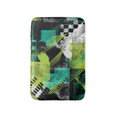 抽象芸術幾何学的ドットストライプパターン バスマット (正面縦)