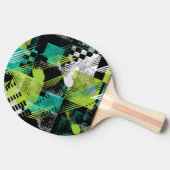 抽象芸術幾何学的ドットストライプパターン 卓球ラケット (横)