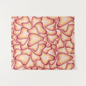 抽象芸術幾何学的ハートパターン タペストリー (正面(横))