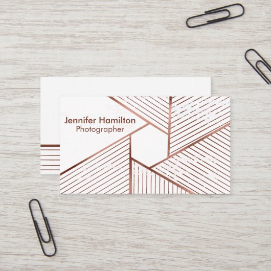 抽象芸術幾何学的バラ金箔写真家 名刺 (正面/裏面インサイチュ)