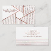 抽象芸術幾何学的バラ金箔写真家 名刺 (正面/裏面)