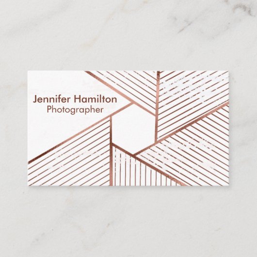 抽象芸術幾何学的バラ金箔写真家 名刺 (正面)
