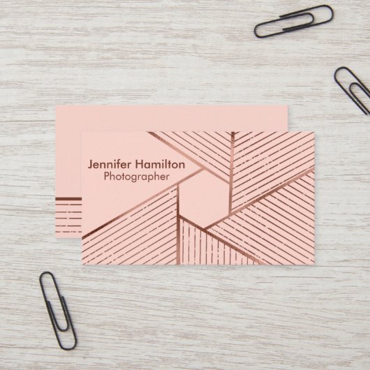 抽象芸術幾何学的バラ金箔写真家 名刺 (正面/裏面インサイチュ)