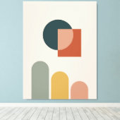 抽象芸術幾何学的パターン背景 キャンバスプリント (インサイチュ (ウッドフロア))