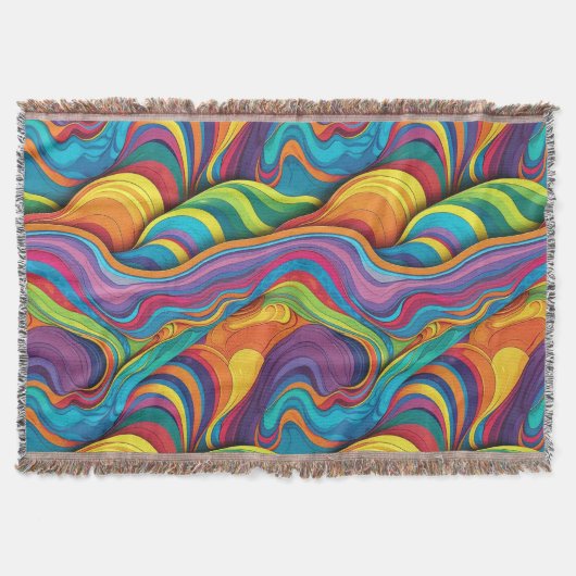 抽象芸術幾何学的パターン34 -ブランケット スローブランケット (正面)