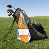 抽象芸術幾何学的パターン – オレンジとグレー。 ゴルフタオル (グリーン)