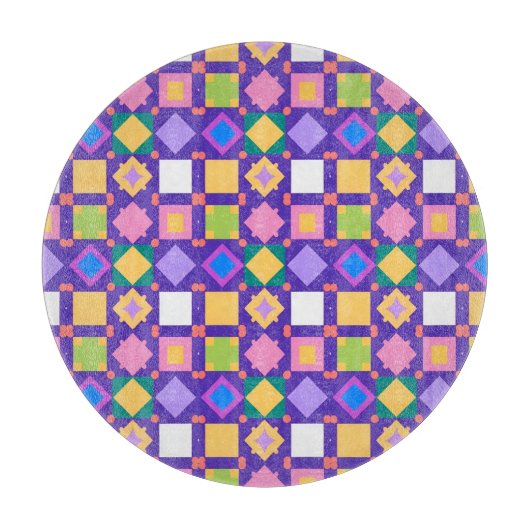 抽象芸術幾何学的パターン カッティングボード (正面)