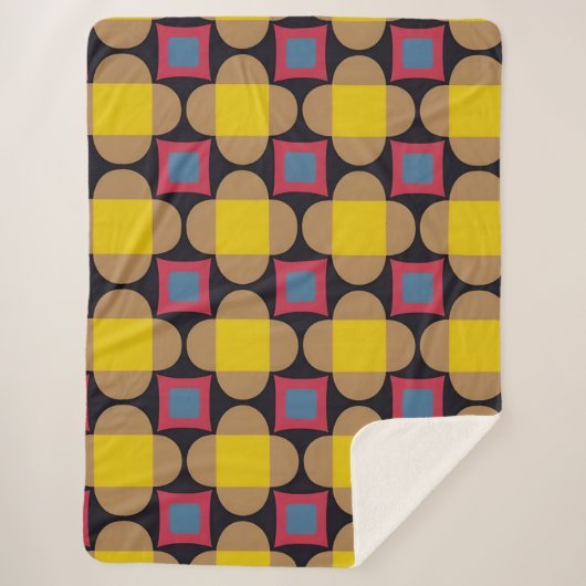 抽象芸術幾何学的パターン シェルパブランケット (正面)