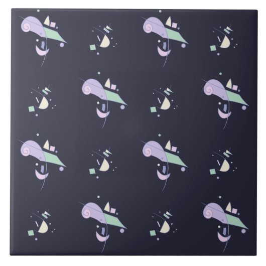 抽象芸術幾何学的パターン タイル (正面)