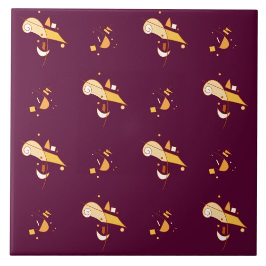 抽象芸術幾何学的パターン タイル (正面)