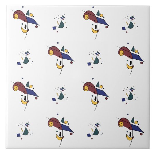 抽象芸術幾何学的パターン タイル (正面)