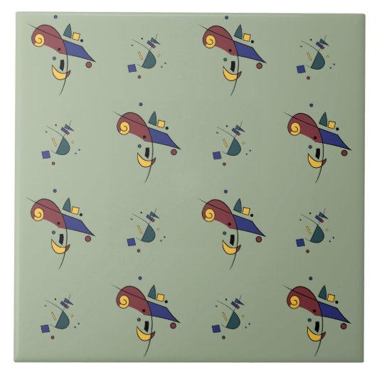 抽象芸術幾何学的パターン タイル (正面)