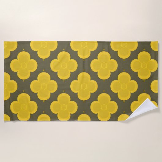 抽象芸術幾何学的パターン ビーチタオル (正面)