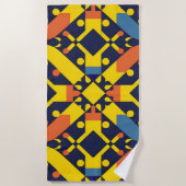 抽象芸術幾何学的パターン ビーチタオル (正面)