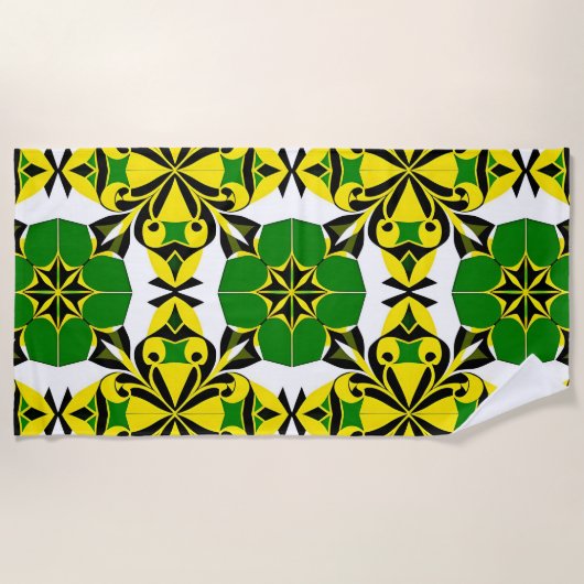 抽象芸術幾何学的パターン ビーチタオル (正面)