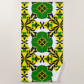 抽象芸術幾何学的パターン ビーチタオル (正面)