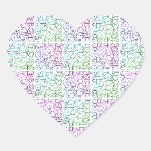 抽象芸術幾何学的パターン |並べて表示およびフィルタ | ハートシール (正面)