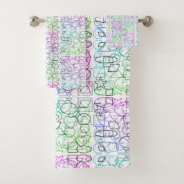 抽象芸術幾何学的パターン |並べて表示およびフィルタ | バスタオルセット