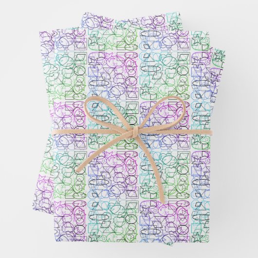 抽象芸術幾何学的パターン |並べて表示およびフィルタ | ラッピングペーパーシート (インサイチュ)