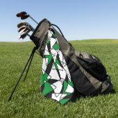 抽象芸術幾何学的パターン – 緑と白。 ゴルフタオル (グリーン)