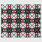 抽象芸術幾何学的パターン – 赤、黒、白。 ラッピングペーパー (フラット)