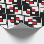 抽象芸術幾何学的パターン – 赤、黒、白。 ラッピングペーパー (角)