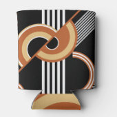 抽象芸術幾何学的パターン,黒ヴィンテージイラストラ 缶クーラー (裏面)