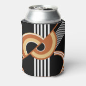 抽象芸術幾何学的パターン,黒ヴィンテージイラストラ 缶クーラー (缶裏面)