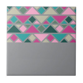 抽象芸術幾何学的ピンク明るい赤紫色ターコイズ灰色 タイル
