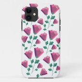 抽象芸術幾何学的ピンク色の花 Case-Mate iPhoneケース (裏面)