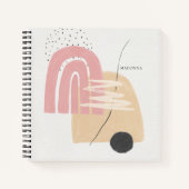 抽象芸術幾何学的ピンク赤面形状仕訳帳 ノートブック (正面)