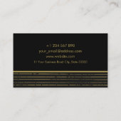 抽象芸術幾何学的ブラックゴールドフォイルフォトグラファー 名刺 (裏面)