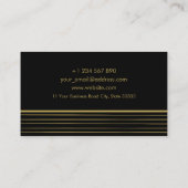 抽象芸術幾何学的ブラックゴールドフォイルフォトグラファー 名刺 (裏面)