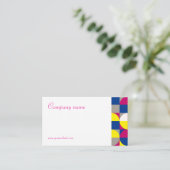 抽象芸術幾何学的ホワイト明るい赤紫色QR名刺 名刺 (スタンド正面)