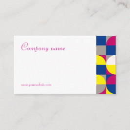 抽象芸術幾何学的ホワイト明るい赤紫色QR名刺 名刺