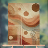 抽象芸術幾何学的ボホアートプリント アクリルサイン (ニュートラル)