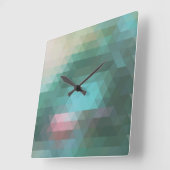 抽象芸術幾何学的モザイク三角壁時計 スクエア壁時計 (傾斜)