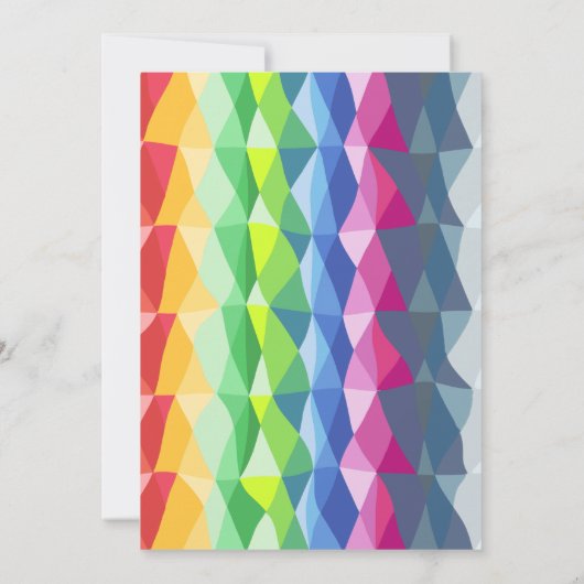 抽象芸術幾何学的レインボープリズムブライダルシャワー 招待状 (裏面)