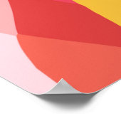 抽象芸術幾何学的レインボープリズム形状パターン ポスター (角)