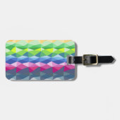 抽象芸術幾何学的レインボープリズム形状パターン ラゲッジタグ (正面横)