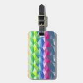 抽象芸術幾何学的レインボープリズム形状パターン ラゲッジタグ (正面縦)