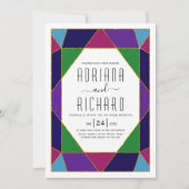 抽象芸術幾何学的宝石タイポグラフィ結婚ズ 招待状 (正面)