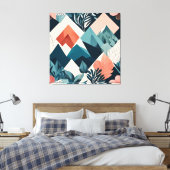 抽象芸術幾何学的景観 キャンバスプリント (インサイチュ (寝室))