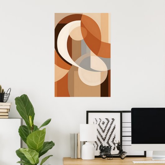 抽象芸術幾何学的最小主義 ポスター (ホームオフィス)