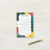 抽象芸術幾何学的熱帯モンステラ植物 ポストイット (デスク上)